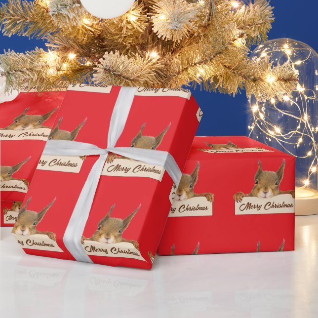 Frohe Weihnachten Eichhörnchen  Geschenkpapier (Feiertage)