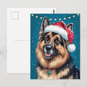 Frohe Weihnachten Ein Deutscher Schäferhund in San Postkarte