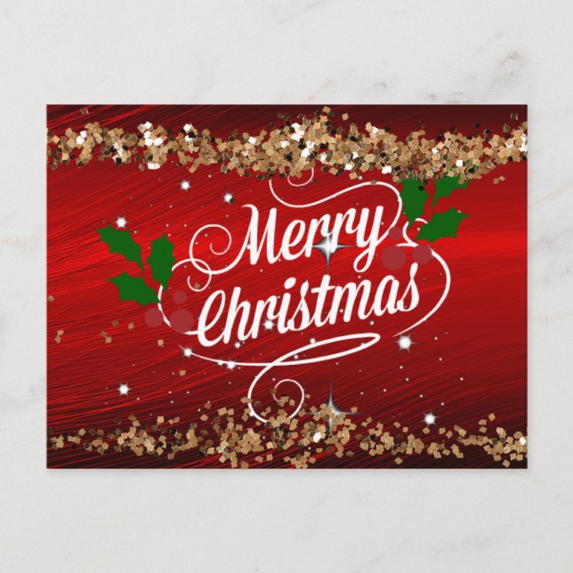 Frohe Weihnachten, ein festliches Urlaubsdesign Postkarte (Vorderseite)
