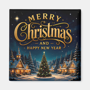 Frohe Weihnachten, ein glückliches neues Jahr, sch Magnet
