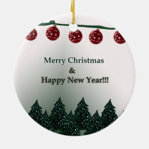 Frohe Weihnachten, ein gutes neues Jahr Keramik Ornament