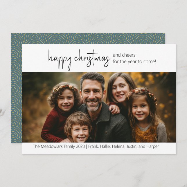 Frohe Weihnachten Eine Fotokarte (Vorne/Hinten)