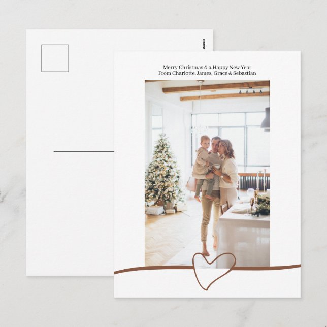 Frohe Weihnachten Einfach Elegantes Herz Personali (Vorne/Hinten)
