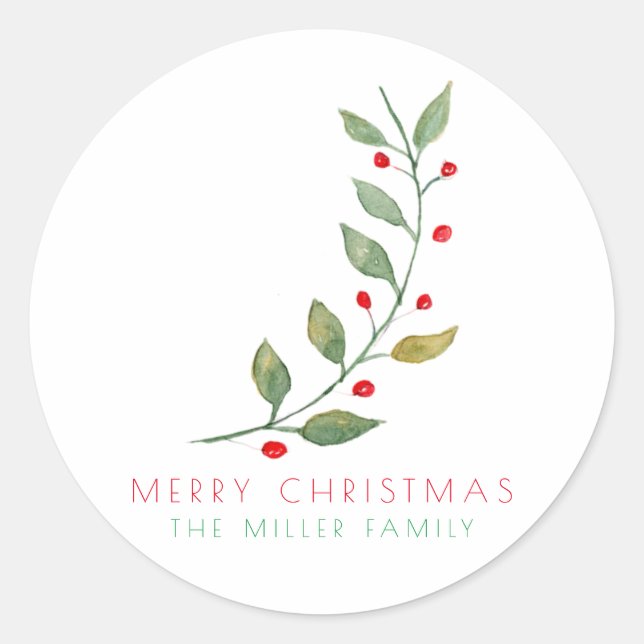 Frohe Weihnachten einfach minimal Runder Aufkleber (Vorderseite)