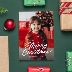 Frohe Weihnachten einfache lockere Schrift ein Fot