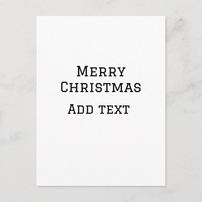 Frohe Weihnachten einfache minimale Namen Text-Mod Postkarte (Vorderseite)
