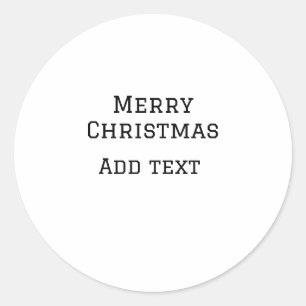 Frohe Weihnachten einfache minimale Namen Text-Mod Runder Aufkleber