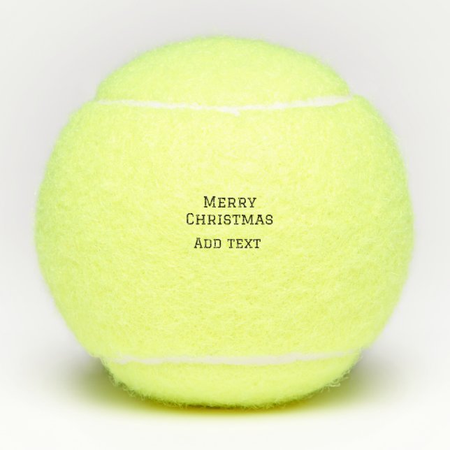 Frohe Weihnachten einfache minimale Namen Text-Mod Tennisbälle (Vorderseite)