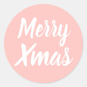 Frohe Weihnachten einfache minimalistische pastell Runder Aufkleber