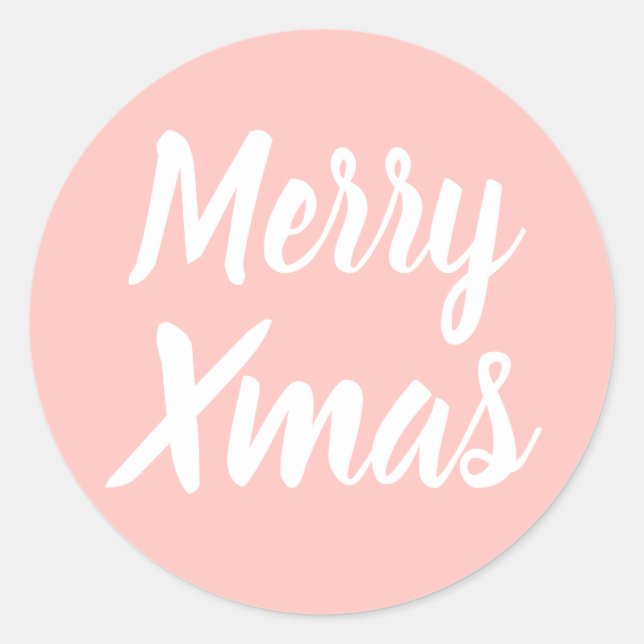 Frohe Weihnachten einfache minimalistische pastell Runder Aufkleber (Vorderseite)