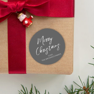 Frohe Weihnachten Einfache Minimalistische Schrift Runder Aufkleber