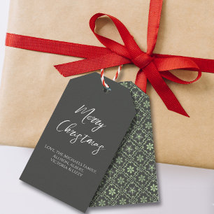 Frohe Weihnachten Einfache Minimalistische Script  Geschenkanhänger