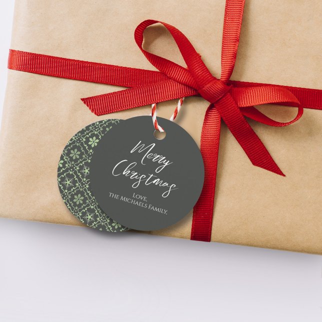 Frohe Weihnachten Einfache Minimalistische Script  Geschenkanhänger (Von Creator hochgeladen)