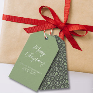 Frohe Weihnachten Einfache Minimalistische Script Geschenkanhänger