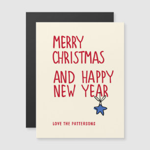 Frohe Weihnachten Einfache moderne Typografie Magnetkarte