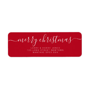 Frohe Weihnachten Einfache rote Hand Buchstaben Et