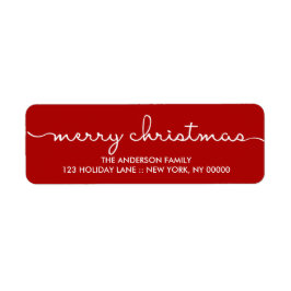 Frohe Weihnachten Einfache rote Hand Buchstaben Et