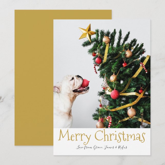 Frohe Weihnachten Einfacher Spaß Text Foto-Karte Einladung (Vorne/Hinten)