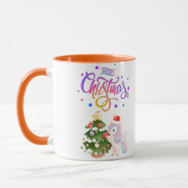 Frohe Weihnachten Einhorn farbenfrohe Tasse