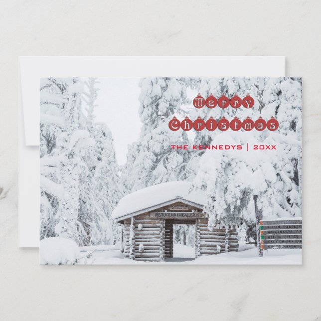 Frohe Weihnachten - Eintritt in die Blockhütte in  (Vorderseite)