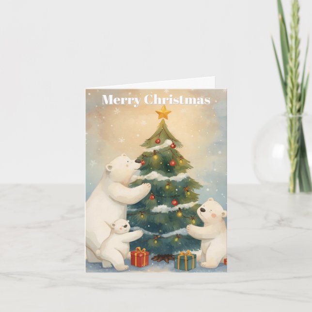 Frohe Weihnachten Eisbär-Weihnachtskarte (Vorderseite)