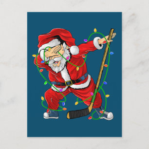 Frohe Weihnachten Eishockey Dabbing Weihnachtsmann Postkarte