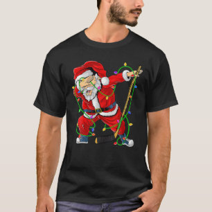 Frohe Weihnachten Eishockey Dabbing Weihnachtsmann T-Shirt