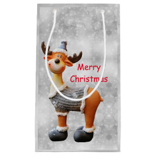 Frohe Weihnachten Elch mit Hut Kleine Geschenktüte