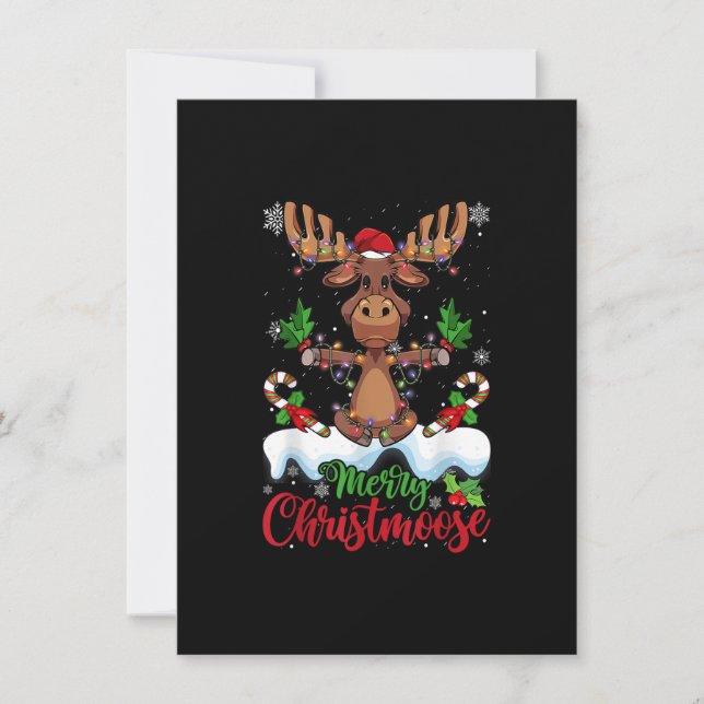 Frohe Weihnachten Elche Weihnachten Weihnachten We Einladung (Vorderseite)