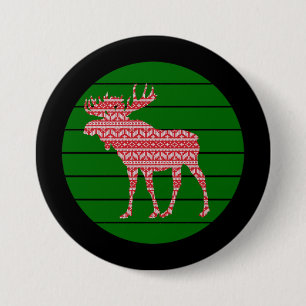 FROHE WEIHNACHTEN ELCHHIRSCH BUTTON