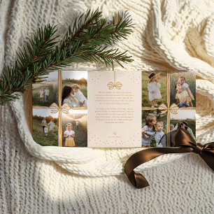 Frohe Weihnachten Elegant Bow präsentieren FotoCol Dreifach Gefaltete Urlaubskarte