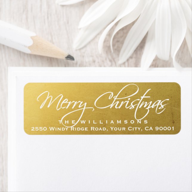 Frohe Weihnachten Elegant Calligraphy Script Gold (Insitu)