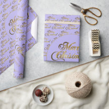 Frohe Weihnachten Elegant Gold Script Lilac Lila