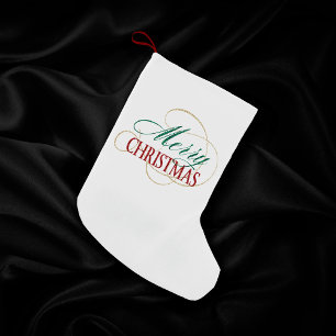 Frohe Weihnachten Elegant Moderne Weihnachtsschrif Kleiner Weihnachtsstrumpf