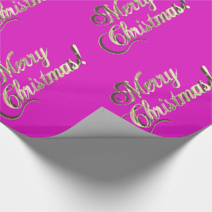 Frohe Weihnachten Elegant Modernes Rosa und Gold Geschenkpapier