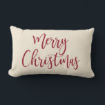 Frohe Weihnachten Elegant Modernes Script Red Lendenkissen<br><div class="desc">Schönes Kissen für diese Ferienzeit! Frohe Weihnachten geschrieben in einem schönen kalligraphischen Schriftart.</div>