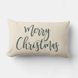 Frohe Weihnachten Elegant Modernes Skript Grün Lendenkissen
