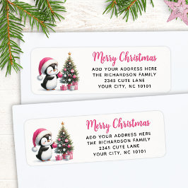 Frohe Weihnachten Elegant Niedlich Pinguin Pink