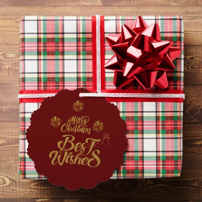 Frohe Weihnachten Elegant Trendy Ornament Karte (Insitu (Geschenk))