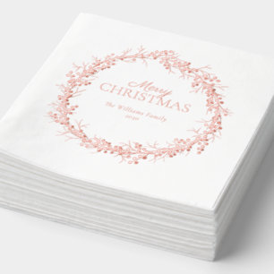 Frohe Weihnachten Elegant Wreath Party Rose Gold Servietten Mit Folie