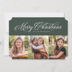 Frohe Weihnachten elegante drei Foto grün