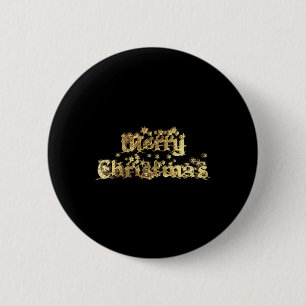 Frohe Weihnachten Elegante Goldene Sterne Tygraphy Button