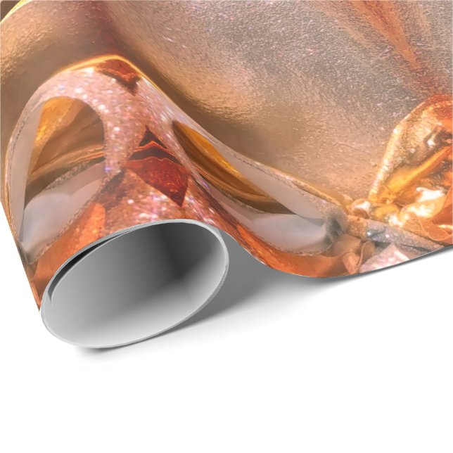 Frohe Weihnachten Elegante Imitate Red Copper Gold Geschenkpapier (Rolleneckpunkt)