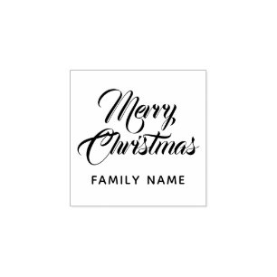 Frohe Weihnachten Elegante moderne Typografie Gummistempel