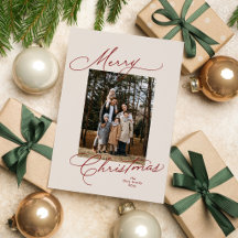 Frohe Weihnachten elegante rote Schrift Foto