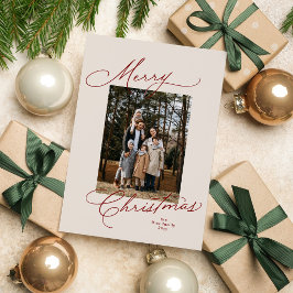 Frohe Weihnachten elegante rote Schrift Foto
