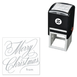 Frohe Weihnachten elegante Schrift klassisches Ges Permastempel