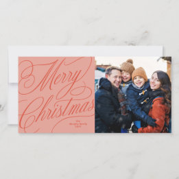 Frohe Weihnachten elegante Schrift rote rosa Foto
