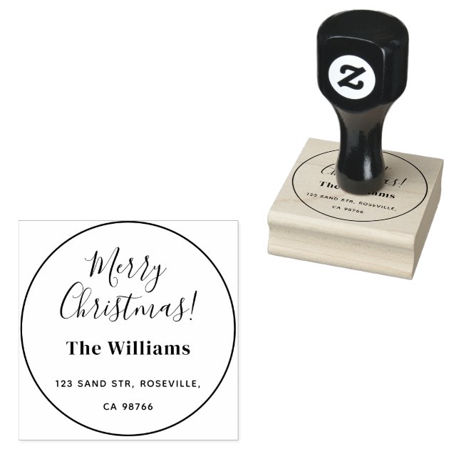 Frohe Weihnachten Elegante Script Gummistempel (Stempel)