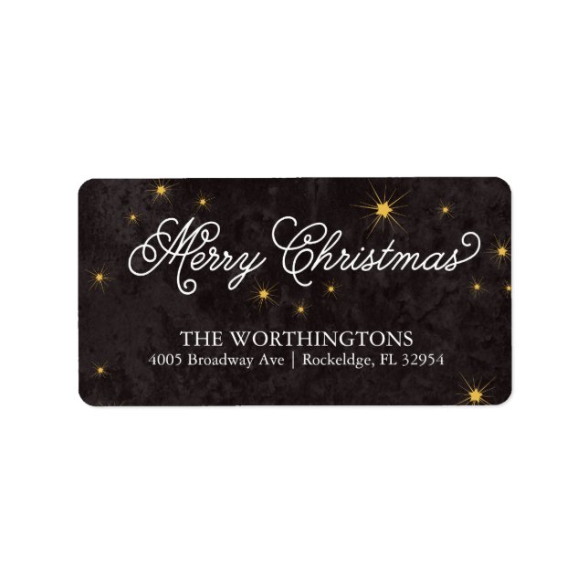 Frohe Weihnachten Elegante Script Holiday Labels Adressaufkleber (Vorne)